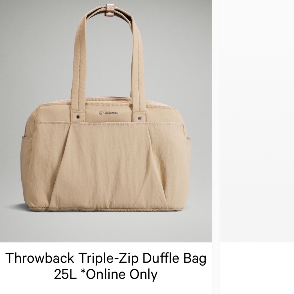 Lulu lemon 25l triple zip travel bag